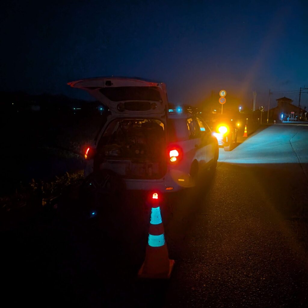 施工例｜夜間の救援作業画像